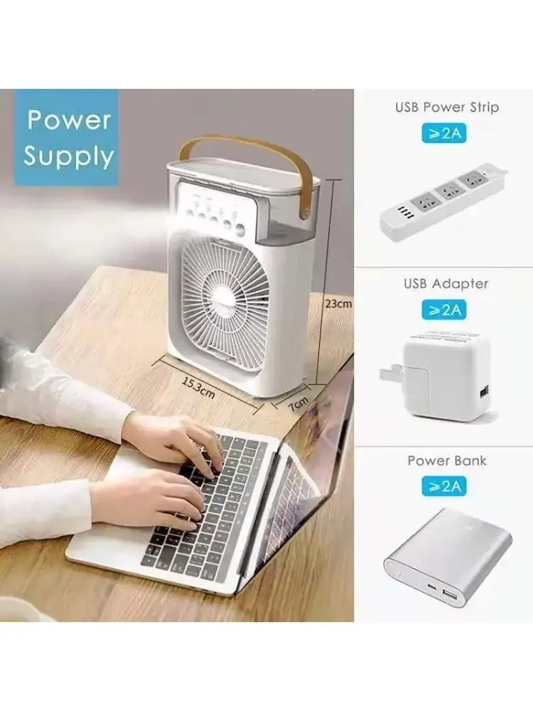 3 In 1 Fan AIr Conditioner Household Air Cooler LED Night Light Humidifier Air Adjustment Fan Office Home Fan