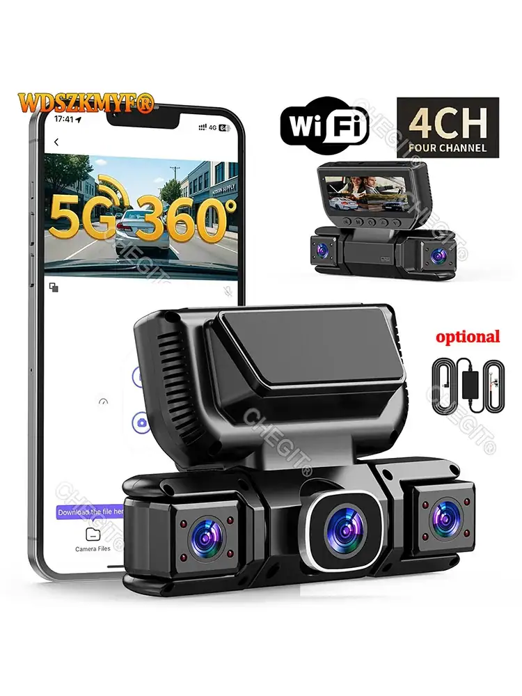 4Camera 360 Degrees Car DVR 1080P Video Recorder WIFI Dash Cam Front right left Rear View camera 24h Parking Monitor Gift