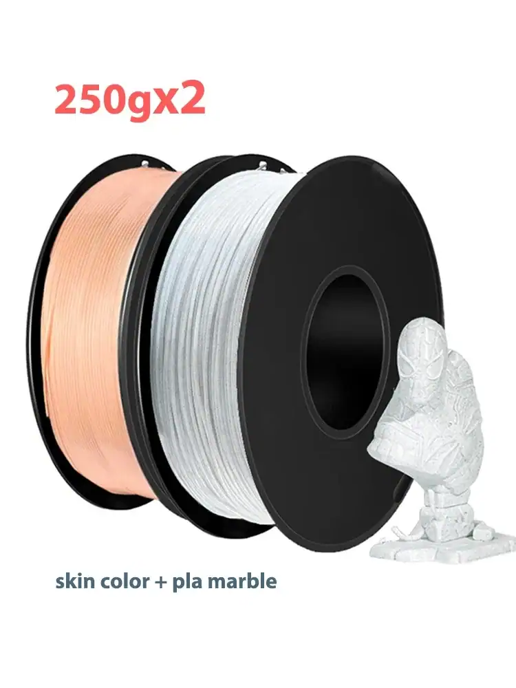 250gx2 3D Printing Filament PLA 1.75mm Skin Color 500g for 3D Printing Material Pla Marble Refills Wire Vacuum Packaging