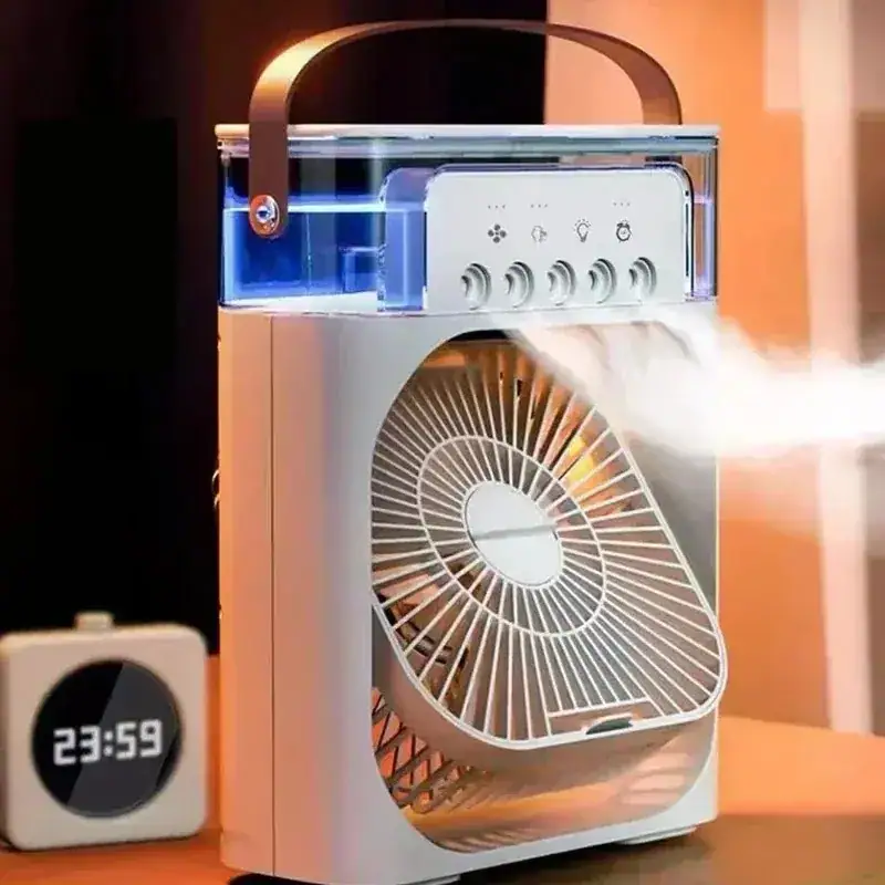 3 In 1 Fan AIr Conditioner Household Small Air Cooler LED Night Lights Humidifier Air Adjustment Home Fans