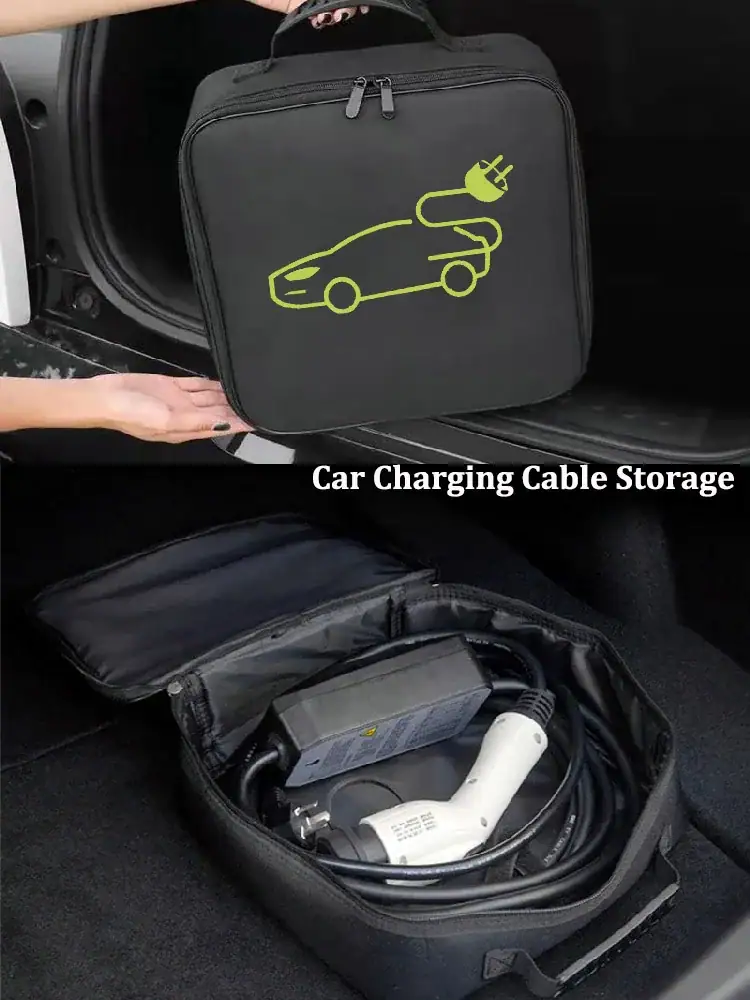 Electric Vehicle Car Charging Cable Storage Carry Bag EV Charger Plugs Sockets Waterproof Fire Retardant Equipment Container