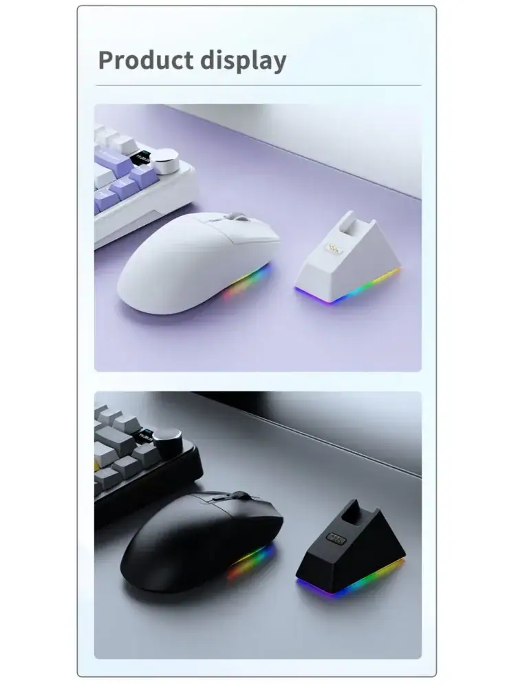AJAZZ AJ139 V2 MC Wireless Gaming Mouse PAW3311 12000DPI RGB Magnetic Charging Dock Macro Definition Mouse Gamer For Laptop PC
