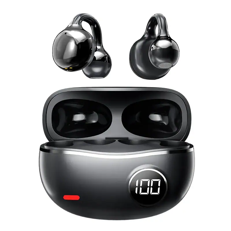 KEBIDUMEI Ear Clip Headphones Open Ear Bluetooth 5.4 Earphones HiFi Stereo Sports Headsets Clear Call Wireless Clip on Earbuds