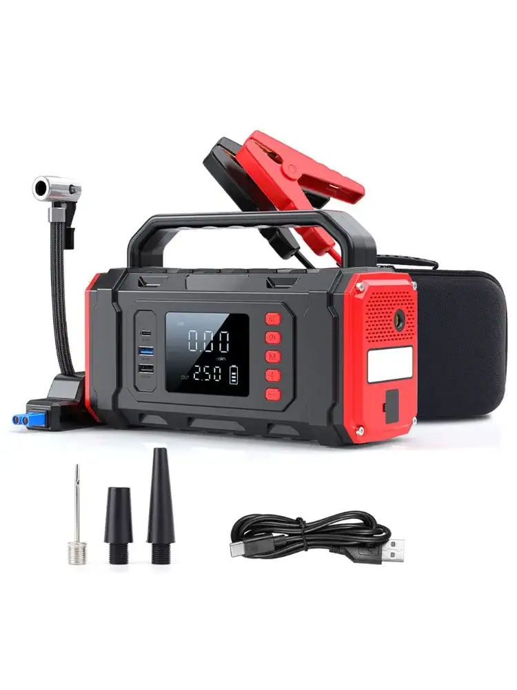 20000mAh Car Battery Jump Starter with Air Compressor Tire Inflator Power Bank 12V Car Battery Booster for Gas Diesel