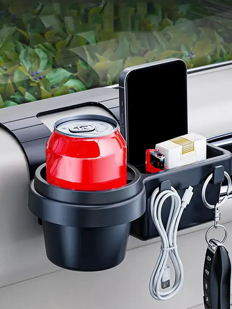 Car Cup Stand Phone Holder Mount Tray Side Door Window Storage Barrel Pocket Hanging Storage Rack with Auto Interior Accessories