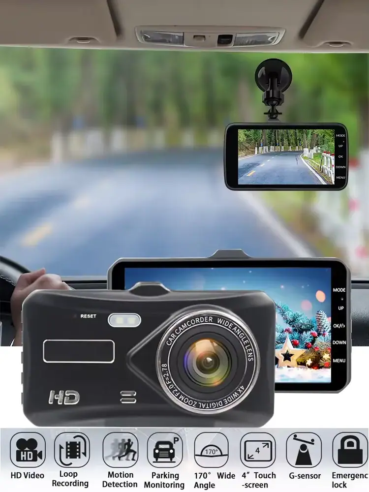 1080P Dashcam Night Vision Car DVR 24H Parking Touch Front Optional Rear Dash Cam Mirror Camera Video Box Driver Recorder