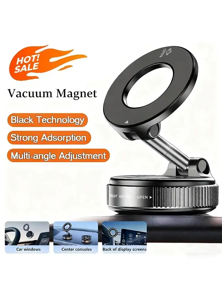 Vacuum Magnet Car Bracket Upgraded Version Multi-angles Adjustment Strong Magnetic Suck Foldable Car Navigation Phone Holder