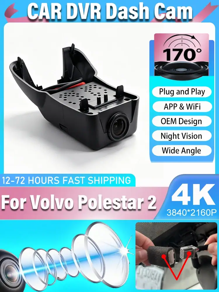 ! Plug and Play Car Dvr Dash Cam Camera Video Recorder Original For Volvo Polestar 2 2020-2026 UHD 4K DashCam for Polestar 2