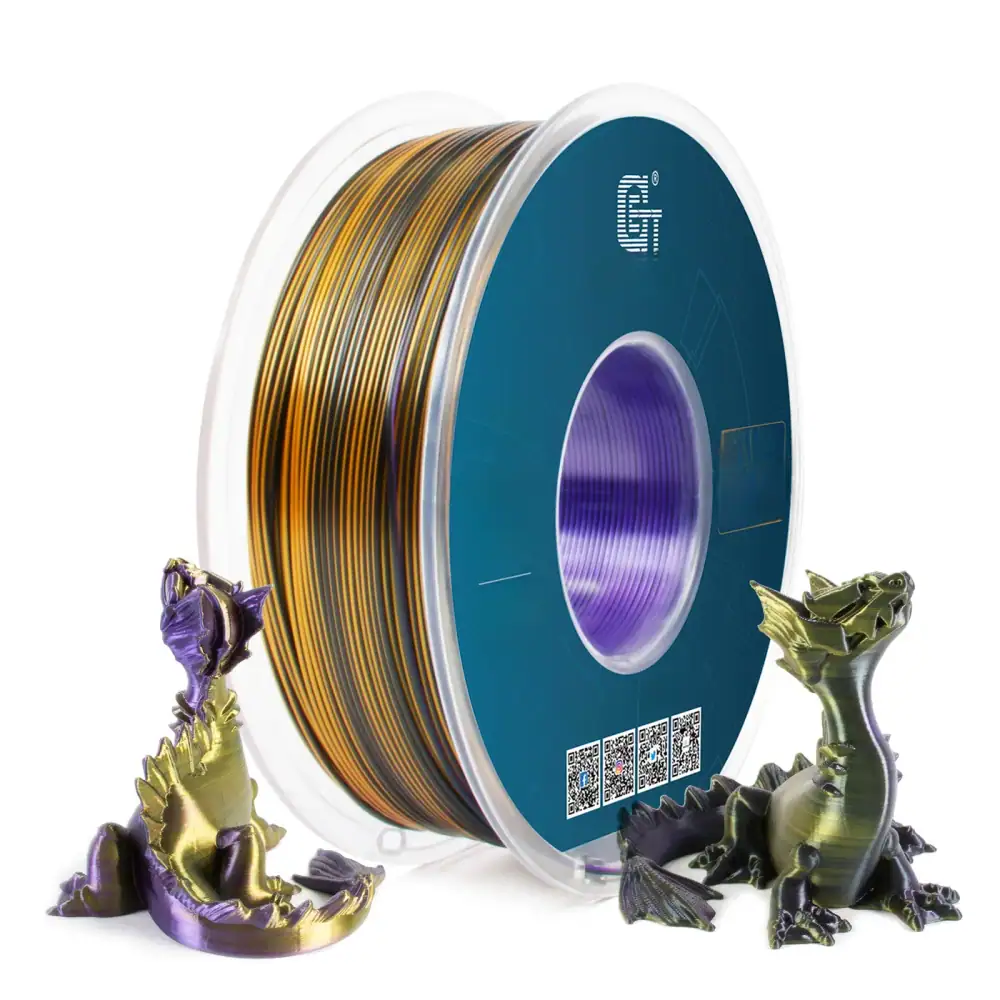 Geeetech Tri Color Silk PLA Filament , 3D Filament 1,75 mm 1KG Spool Wire (+/-0.03mm) Vacuum packaging, special color
