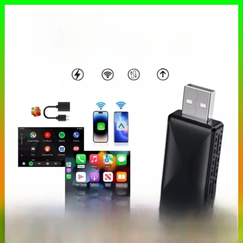 Wireless Carplay Adapter Android Auto Wireless Smart Dongle 2in1 For Volvo Benz Audi Kia Hyundai VW Mazda Cadillac MG Peugeot
