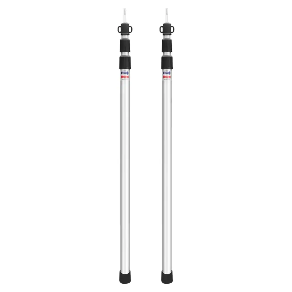 2.3M Tall Set of 2 Telescoping Aluminum Camping Tent Poles Adjustable Tarp Rods for Sun Shelter Canopy Awning