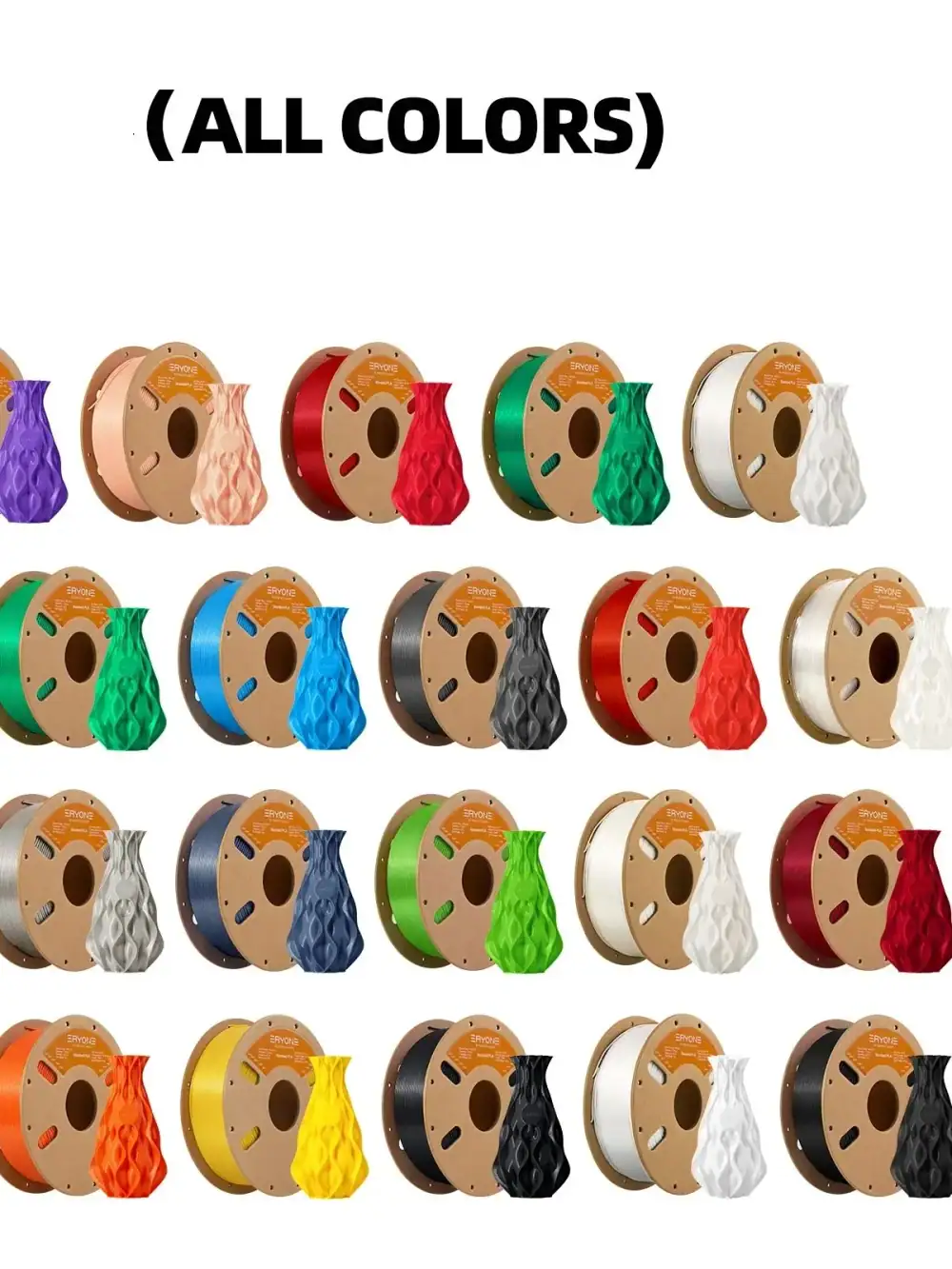 ERYONE Standard PLA Filament 1/3/5/10kg 1.75mm 3D PLA Low Shrinkage Consumable For 3D Printer 1KG/Roll (2.2lbs/Roll)
