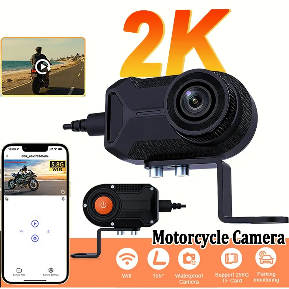 2K HD WiFi Motorcycle DVR Waterproof IP66 Loop Recording 170 Degree Widely Angle Camera HD Video Recorder Dash Cam