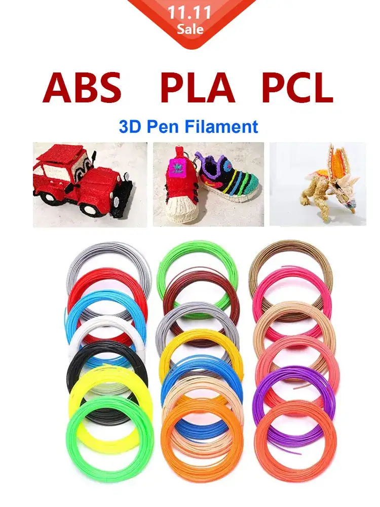 Brilliant Color 3D Pen Filament 1.75mm Diameter ABS/PLA/PCL No Smell Safe Plastic for 3D Printing Pen