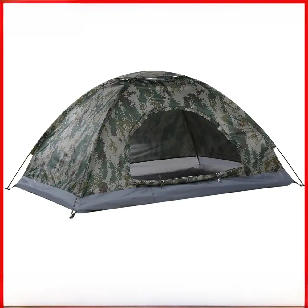 Ultralight Camping Tent Single Layer Camouflage Tent Anti-UV Coating UPF 30+ for Hiking Outdoor Beach Fishing