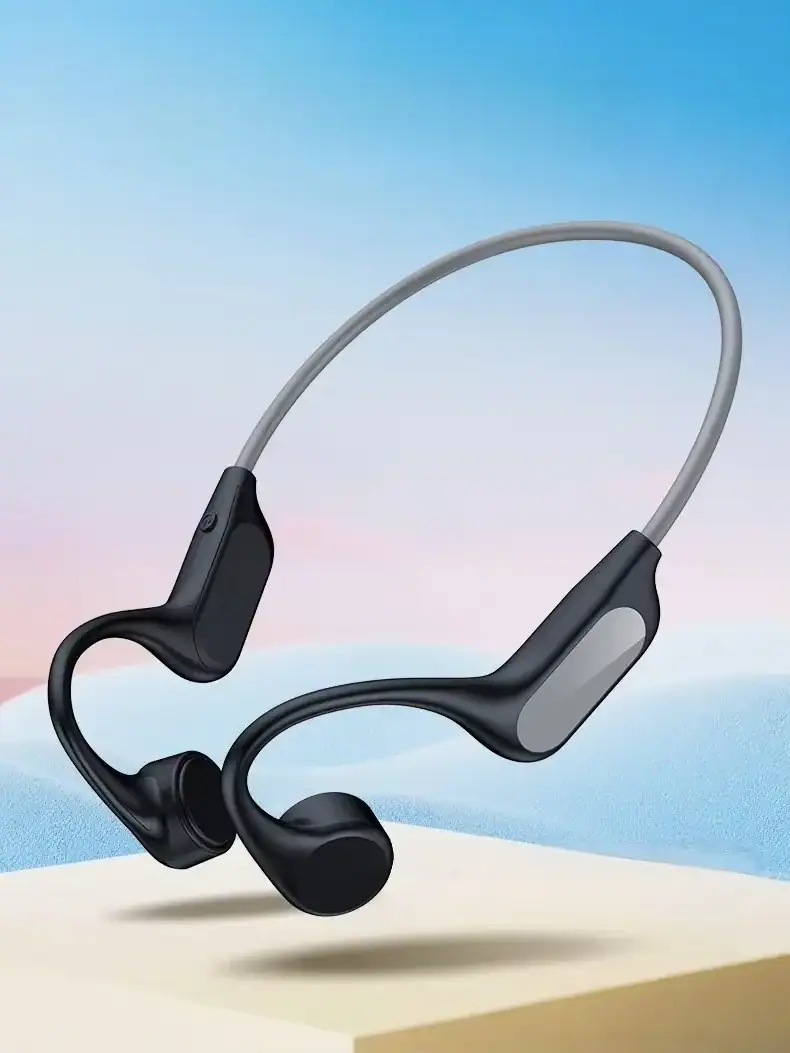 KEBIDUMEI Bluetooth 6.0 Bone Conduction Earphones Open Ear Headphones TWS Wireless Headsets for Swimming Running Cycling Hanging