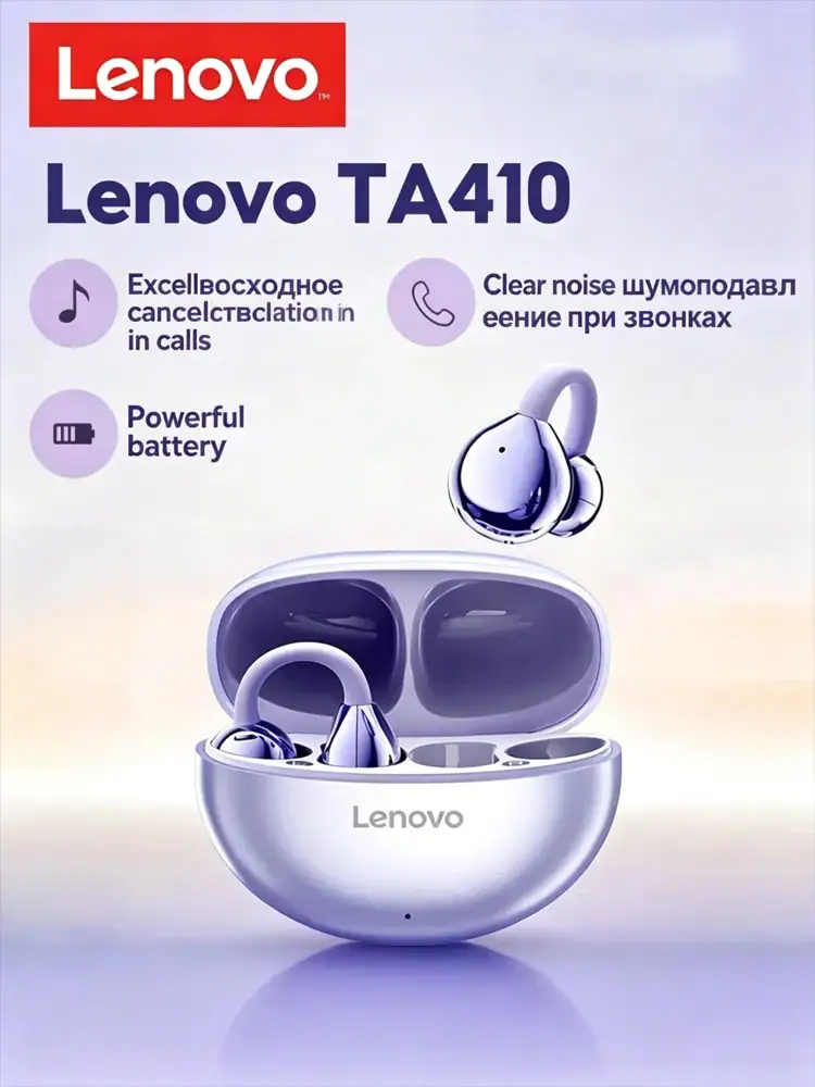 2026new Lenovo TA410 TWS Wireless Gaming Earphones Panoramic Spatial Sound Effects Long Battry Life HDVoice Bluetooth Headphones