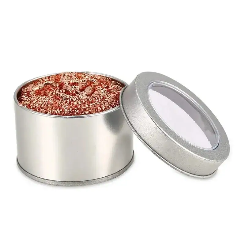 Cleaning Ball Desoldering Soldering Iron Mesh Filter Cleaning Nozzle Tip Copper Wire Cleaner Ball Metal Dross Box Clean Ball