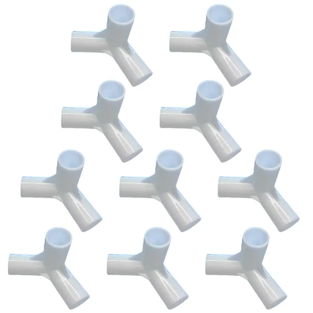 10pcs Camping Tent Pole Tee Connector Canopy Pole Tees Fixed Joints I.D 16mm 3-way 4-way Joint DIY Tent Fixed Fittings