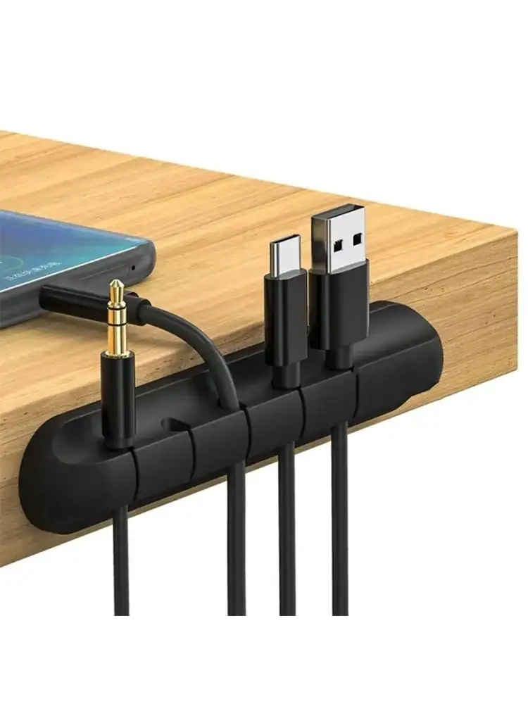 Silicone USB Cable Organizer USB Charging Cable Winder Desktop Tidy Management Clips Cable Holder For Mouse earphone Accessories