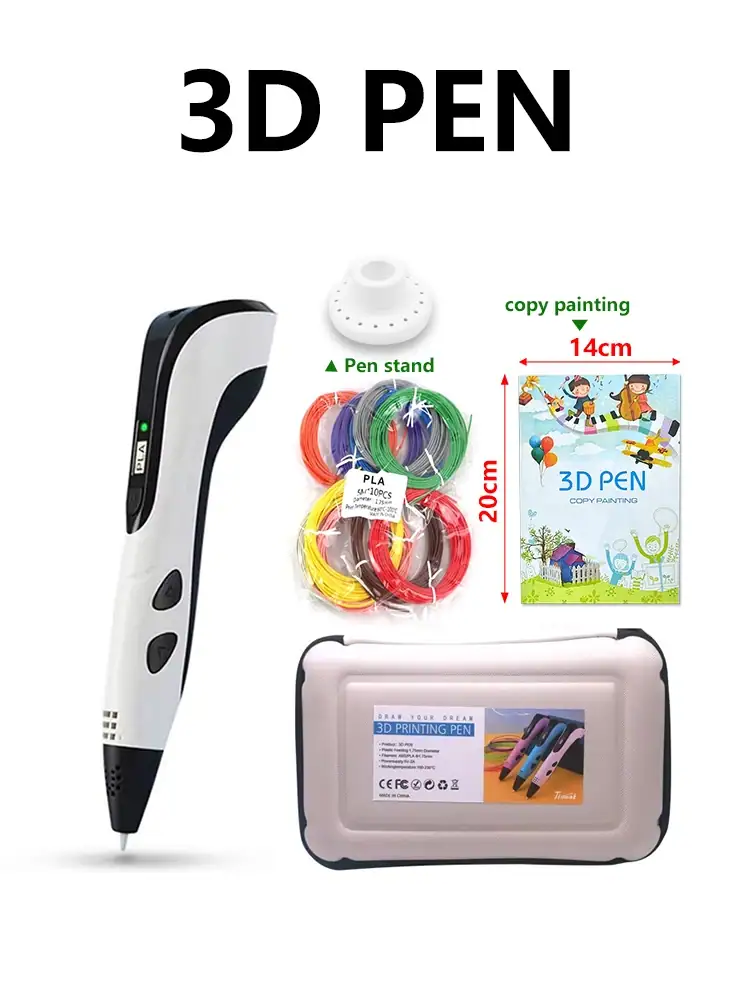 3D Printing Pen Set with PLA Materials Storage Bag Creative Drawing DIY Handcraft Tool Kit for 3D Art Painting