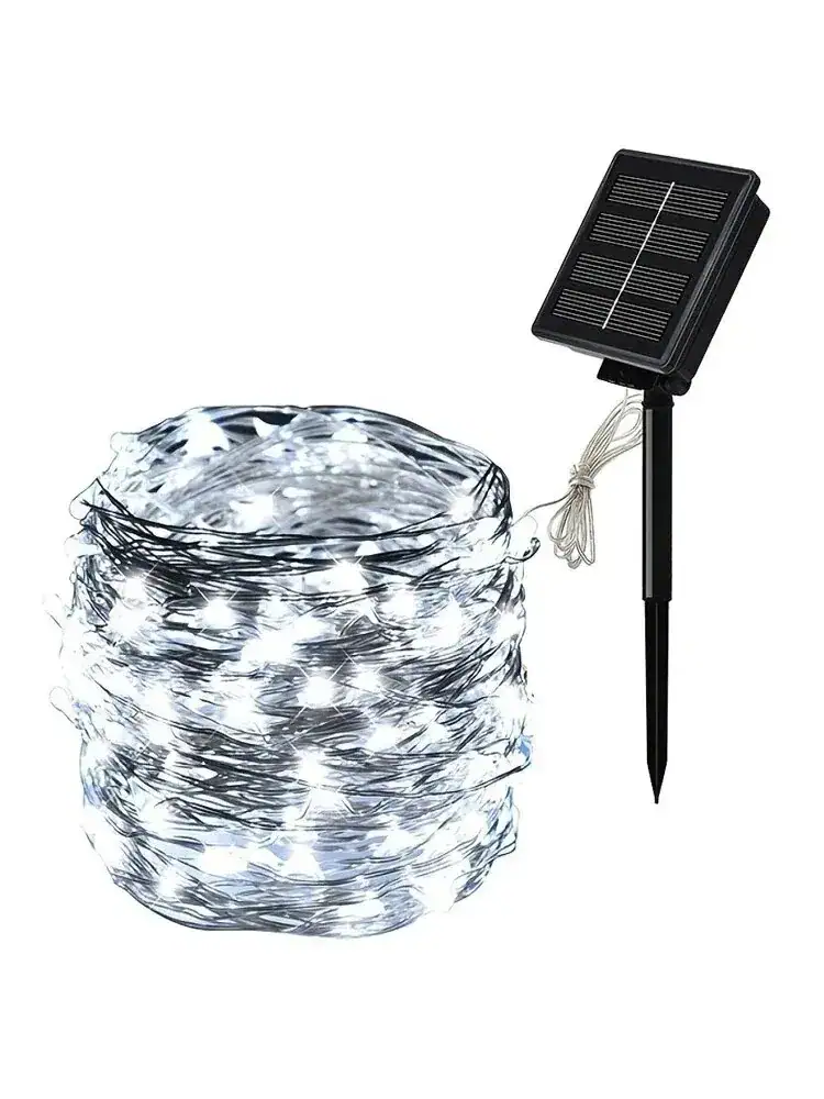 1 Set Of Solar Light String OutdoOr Waterproof 8-mode Copper Wire, Fairy Tale Light, Christmas Light, Used For Outdoor Garden