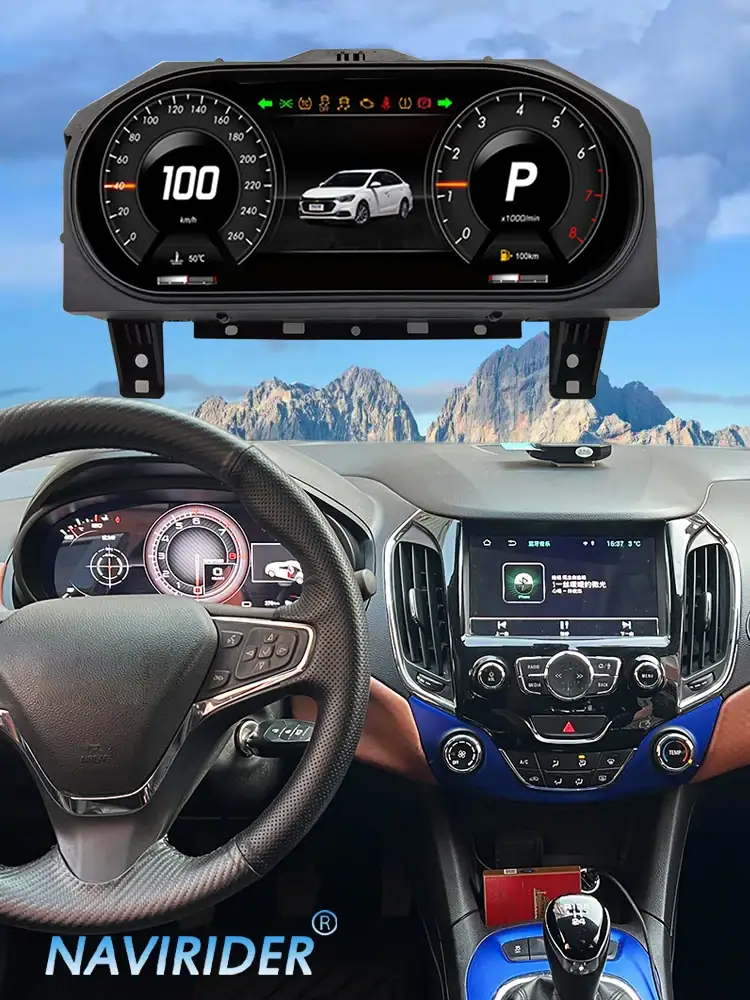 LCD Instrument Panel For Chevrolet Cruze 2015-2018 Digital Dashboard Virtual Cockpit GPS Speedometer With Carplay Tachometer