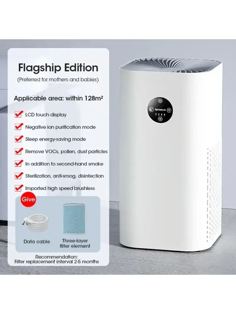 HEPA Air Purifier 180m² Large Room Negative Ion Odor Eliminator for Home Office Bedroom Pet Hair Dust Formaldehyde Removal