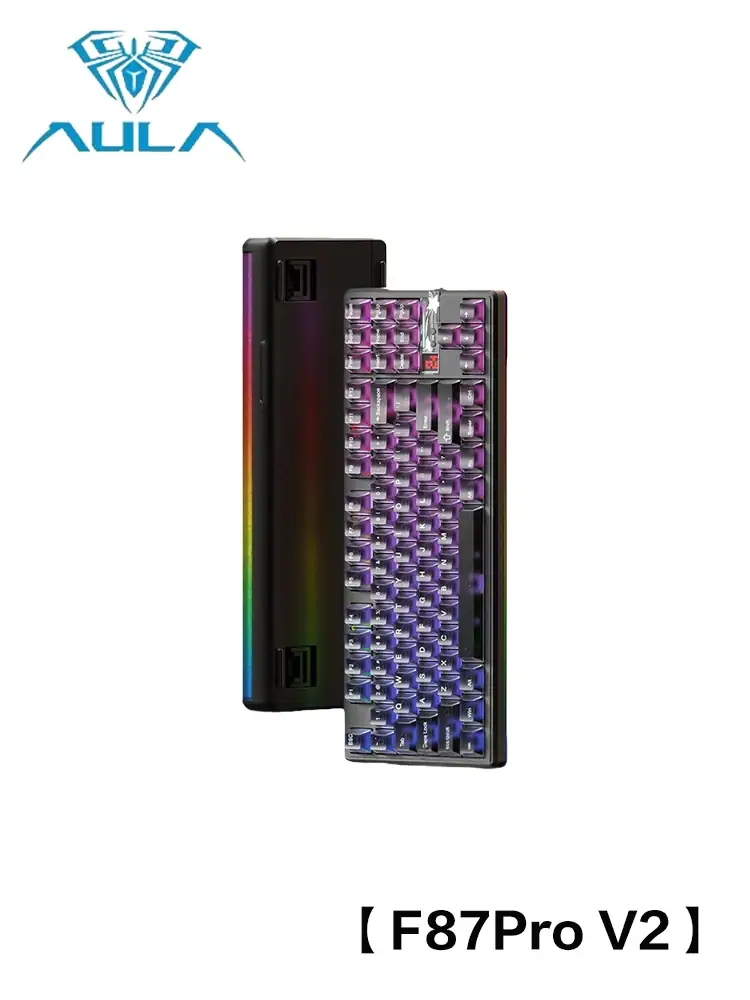 AULA F87ProV2 Custom Wireless Mechanical Keyboard Bluetooth 2.4G Wired Triple Mode Full Key Hot Swappable Gasket Structure