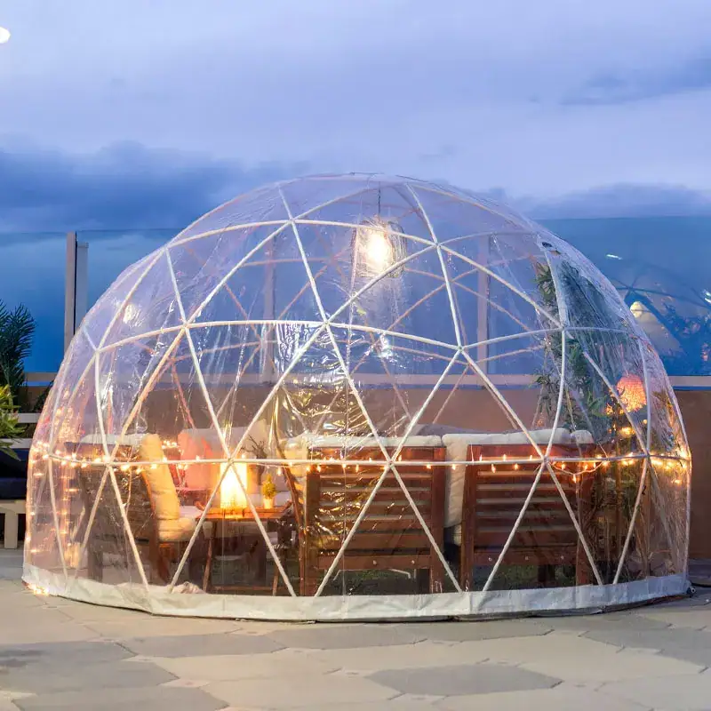 Transparent Spherical Tent Luxury Hotel Dome House Domo Geodesico Vacation Made From Durable PVC Fabric Bubble Starry Sky Room