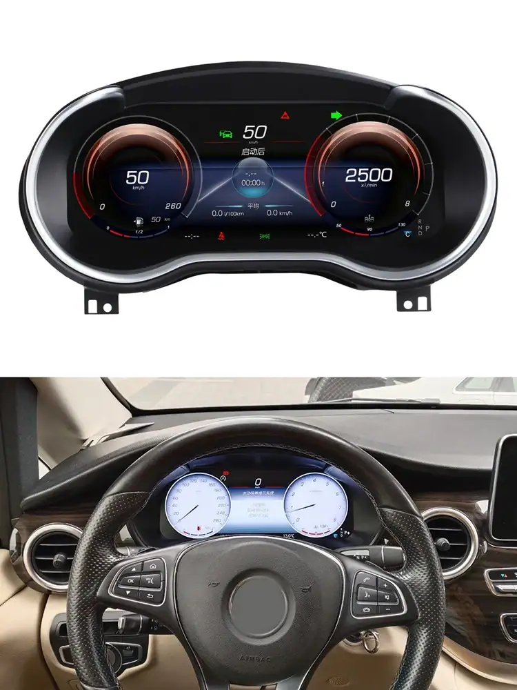 12.3" Digital Dashboard For Mercedes Benz V-Class W447 2016-2023 Android Instrument Cluster Virtual Cockpit Speedometer CarPlay
