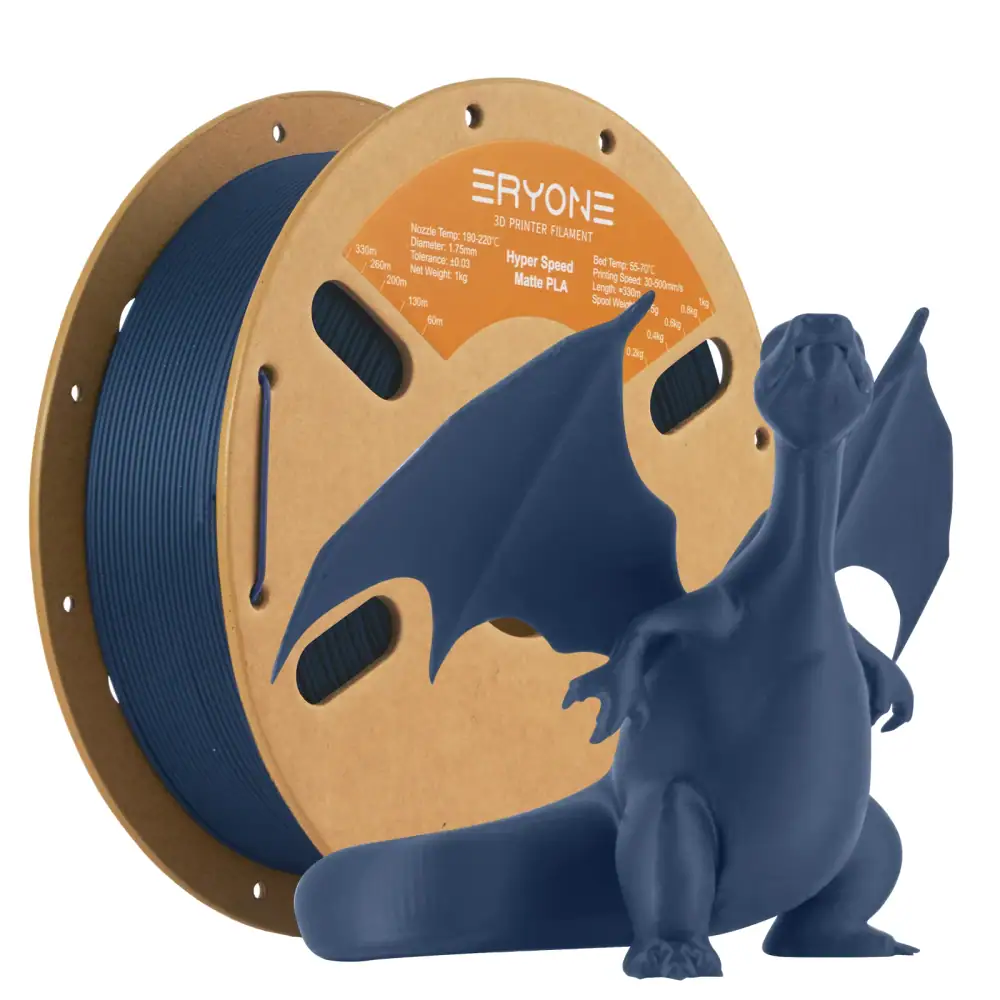 ERYONE 1KG/3KG/5KG/10KG Promotion Hyper Speed Matte PLA Filament Perfect Spool 1.75mm ±0.03mm Filament for FDM 3D Printing