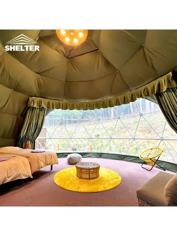 Geodesic Dome Tent 4 Season Waterproof Camping Tent Luxury Glamping Dome Tent PVC Bubble Windproof Garden Outdoor Shelter