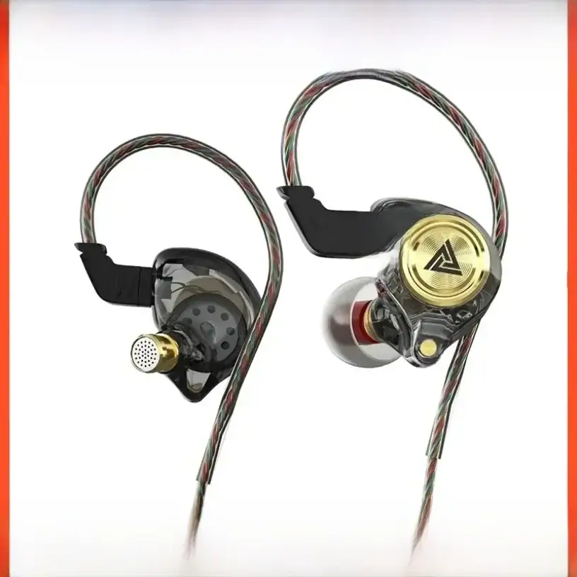 QKZ AK3 FiLe Wired Earphone with Microphone HiFi Music Monitor Bass Headphones Noise Cancelling Headset For Sport Gaming Earbuds