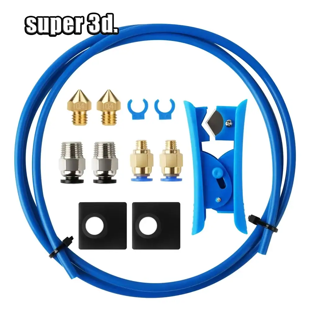 PTFE Tubing with PC4-M6 Pneumatic Fittings Kit Teflonto Tube Nozzle for 1.75mm Filament ender 3 Upgrade Kit 3D Printer Accessory