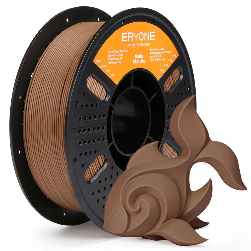 ERYONE 1KG PLA-Lite Matte Filament 1.75mm, Lightweight 3D Printer Filament, Smooth Matte Finish No Layer Lines, 1kg Spool