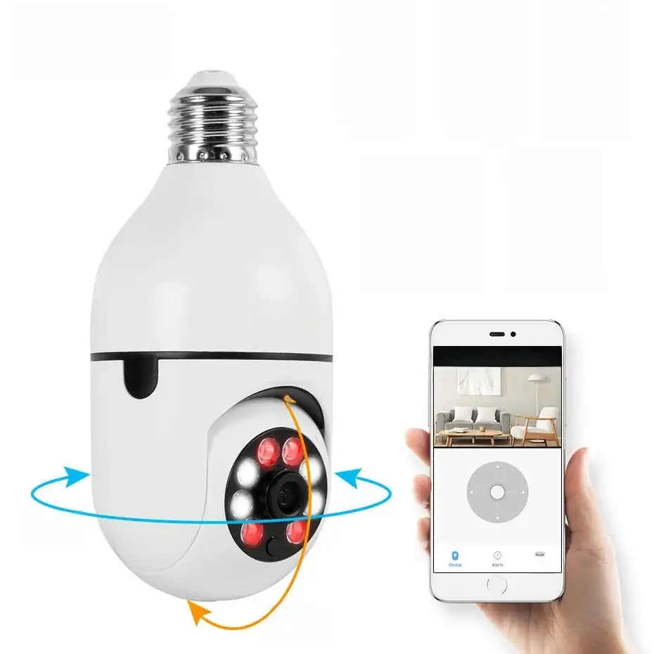 Bulb E27 Surveillance Camera Full Color Night Vision Automatic Human Tracking Zoom Indoor Security Monitor Wifi Miini IP Camera