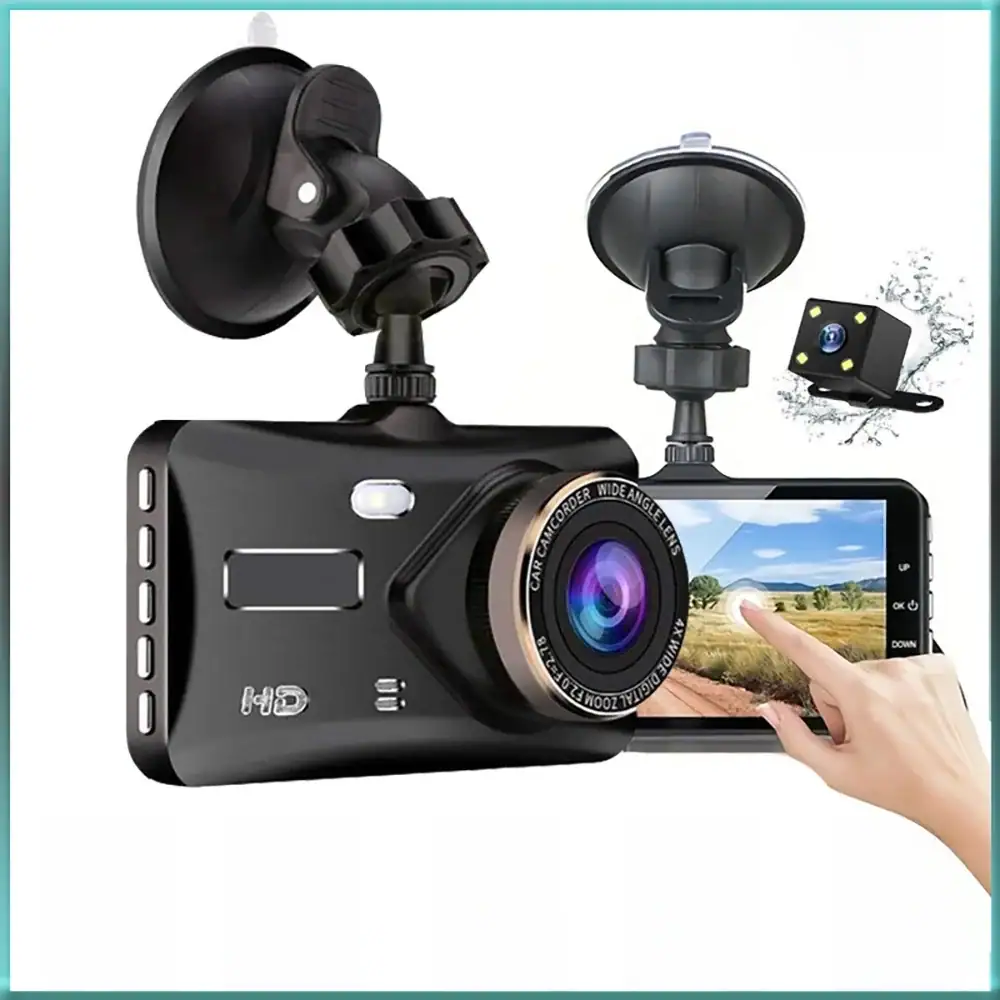 24h HD 1080P 4inch Touch Screen IPS Dash Cam Front and Rear Camera CAR DVR Vehicle Box Night Vision Driver Video Recorder
