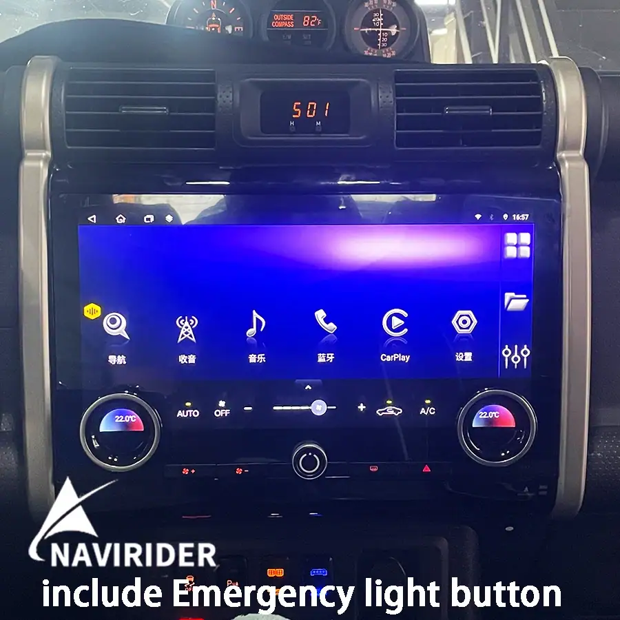 13.3inch Car Radio For Toyota FJ Cruiser 2007-2020 Android 14 GPS Navigation Stereo RDS BT QLED Multimídia Player Auto Carplay