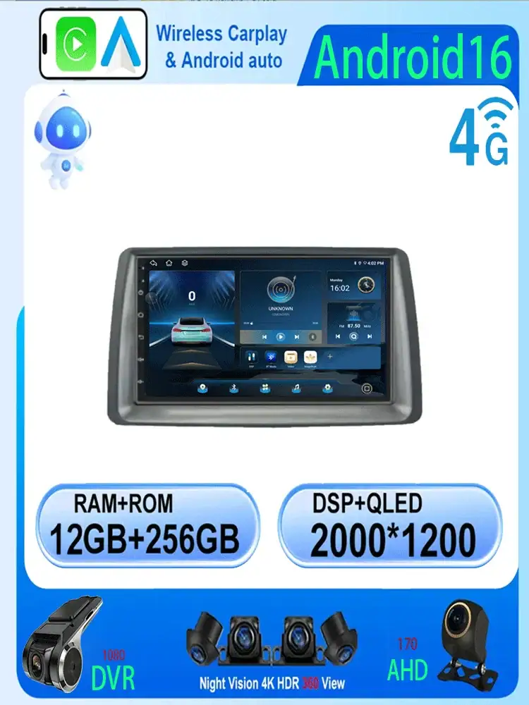 7" Car Radio Android 16 For FIAT Panda 2003 2004 2005 2006 2007 -2012 Stereo Multimedia Player Navigation Autoradio Carplay Auto