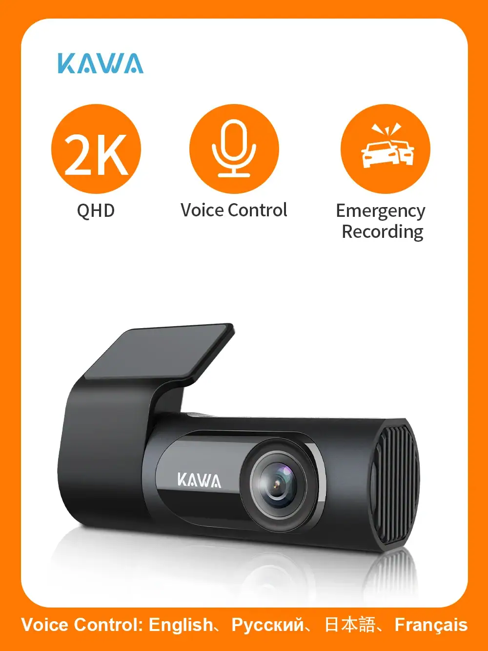 1440P KAWA Car DVR D6 Dash Cam 2K Video Recorder WiFi/App/Voice Control Dash Camera WDR G sensor Night Vision Hidden Dashcam