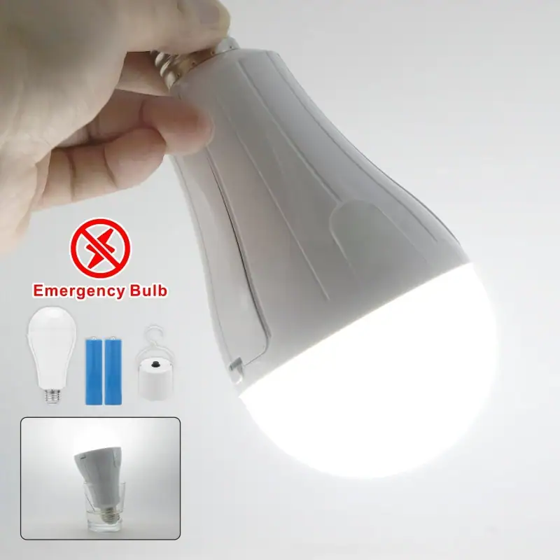LED Emergency Light Bulb E27 15w 1600mAh 85-265V Rechargeable Bulb for Home Power Failure Camping Tent Porch Garden Lamp
