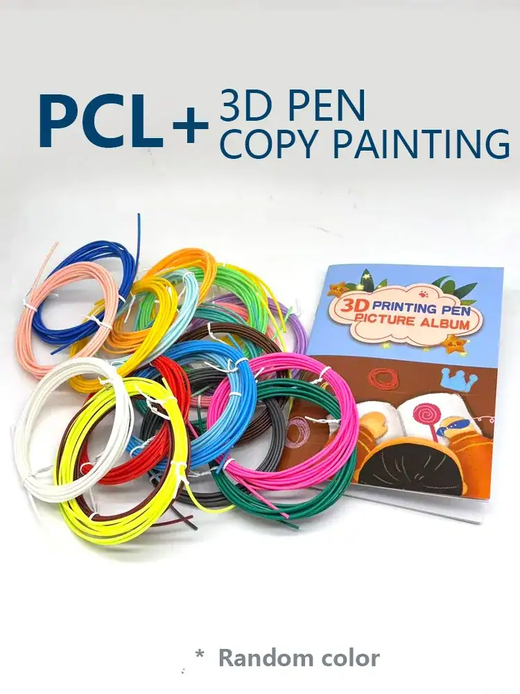 1.75mm Diameter PCL Low-Temperature 3D Pen Filament Multi-Color Pack (5/10/20 Colors) Vibrant Colors with Reusable 3D Pen Copy P