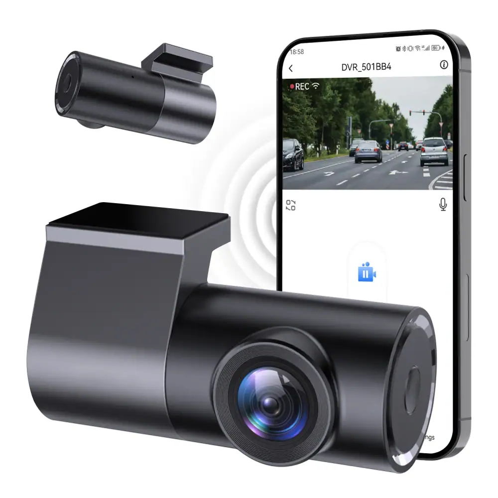 1080P Ultra HD Dash Cam Camera Enhanced Night Vision WiFi Connection Easy to Install & Detach Vehicle Driving Recorder