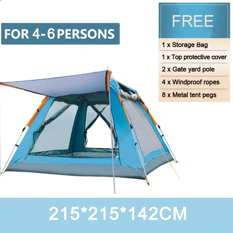 Goture Outdoor Automatic Tent Waterproof Double Layer Camping Tent Outdoor Dome Camping Family Tent Couple Tents Bed