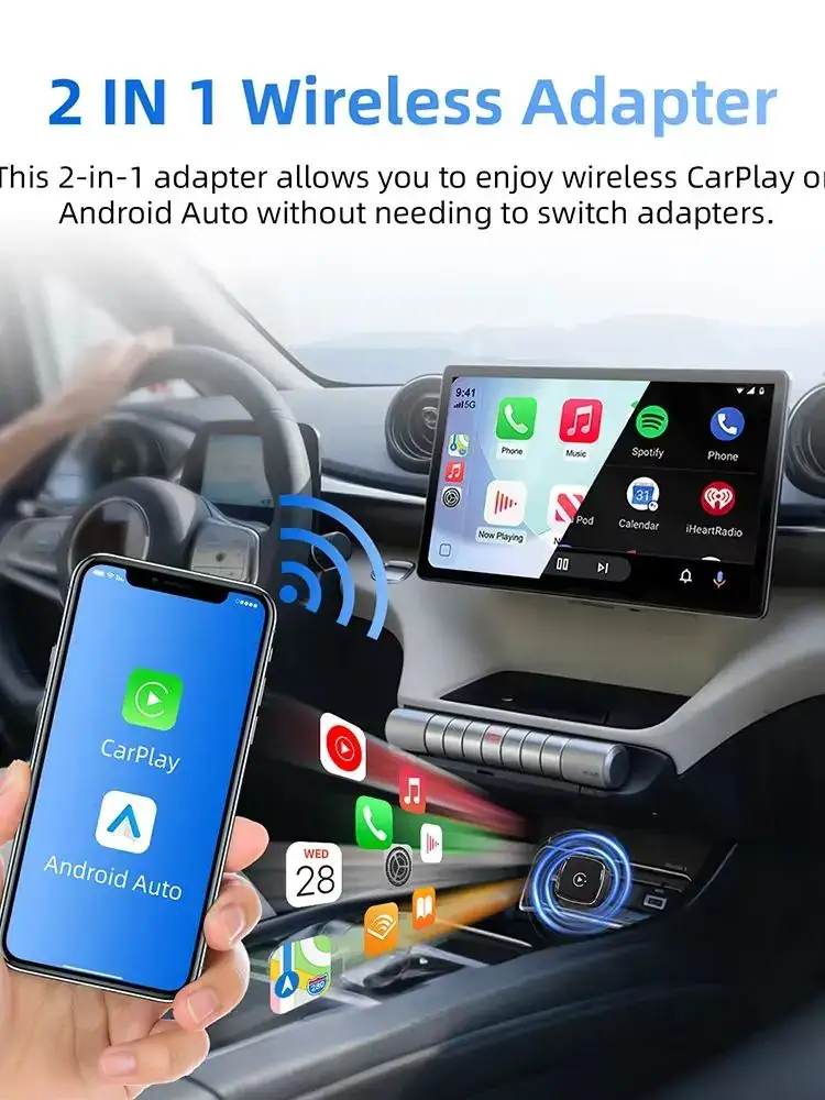 Android Auto Wireless Carplay Type-c Bluetooth Wifi Plug and Play 2In1 Dongle For Chevrolet Citroen Buick Cadillac Chery VW