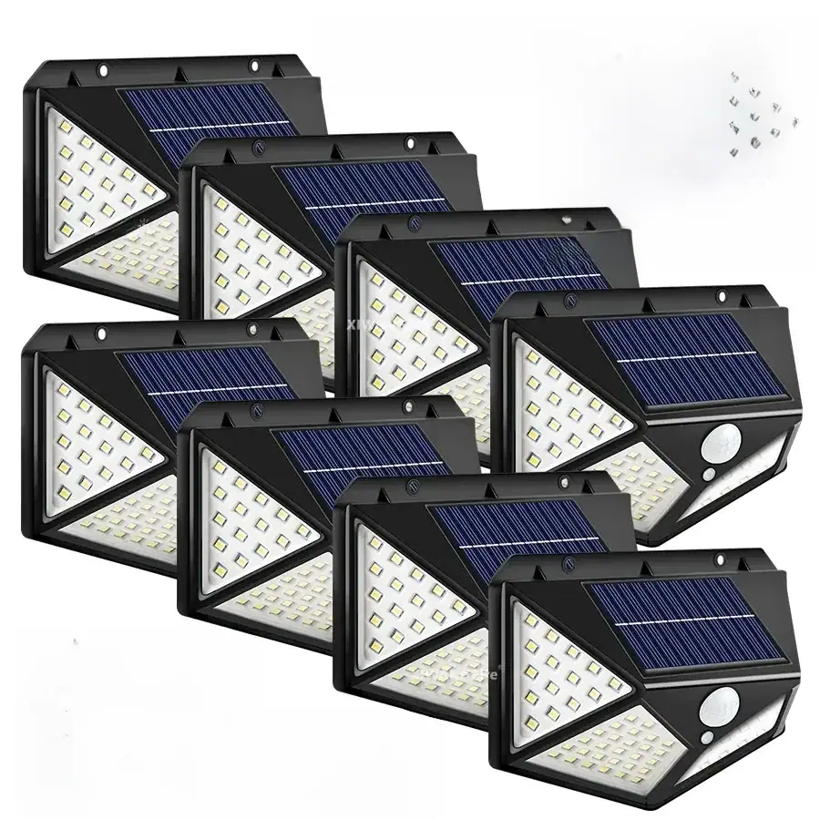 1-8PCs Multifunctional LED Solar Light With Motion Sensor Outdoor Garden Courtyard Waterproof Decoration 140° Lighting Wall Lamp