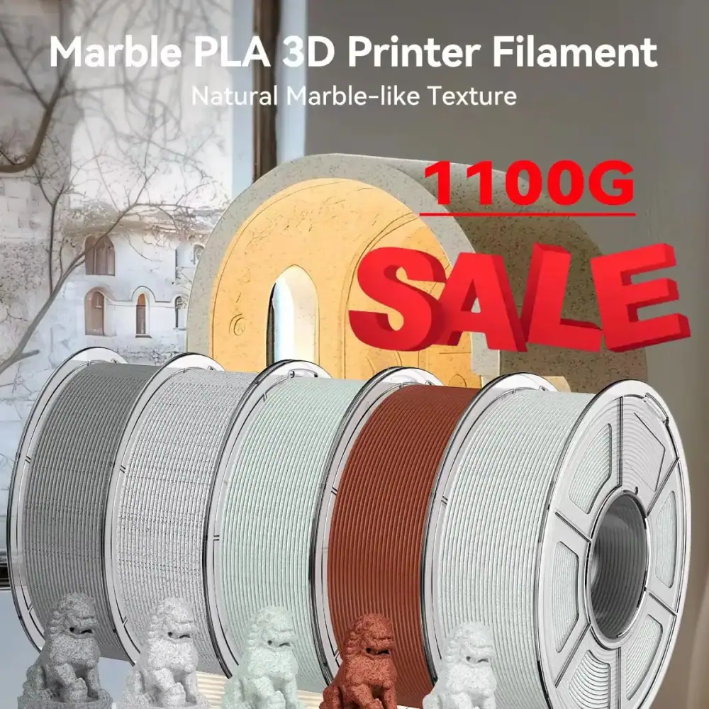 JYAO 1100G High Speed Marble PLA Filament 600mm/s High Speed PLA 3D Printer Filament Natural Marble-Like Texture for 3D Print