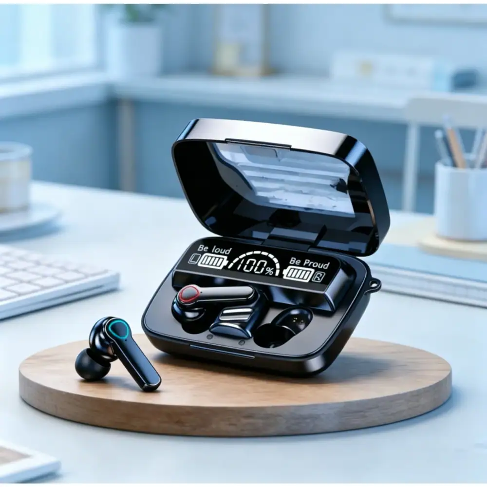 M19 TWS Bluetooth Headphones 5.3 9D High Fidelity Wireless Headphones Touch IPX7 Waterproof Digital Display Headphones
