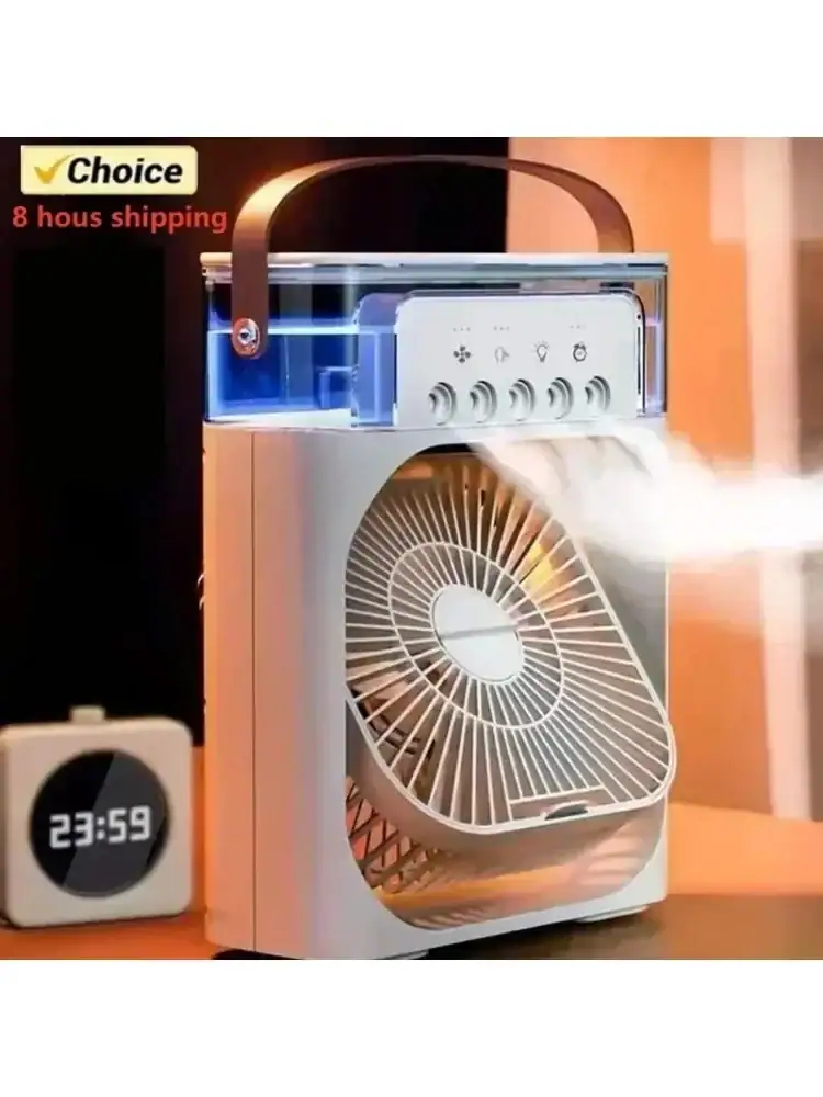 3 In 1 Fan AIr Conditioner Household Air Cooler LED Night Light Humidifier Air Adjustment Fan Office Home Fan